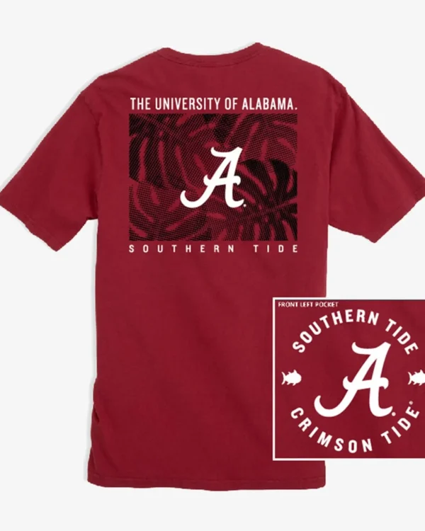 Southern Tide Alabama Tide Halftone Monstera T-Shirt< T-Shirts