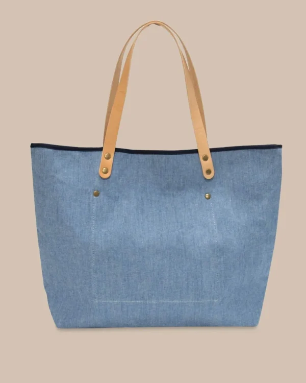 Southern Tide All Day Denim Tote< Hats & Bags