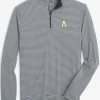 Southern Tide App State Cruiser Micro-Stripe Heather Quarter Zip< Outerwear