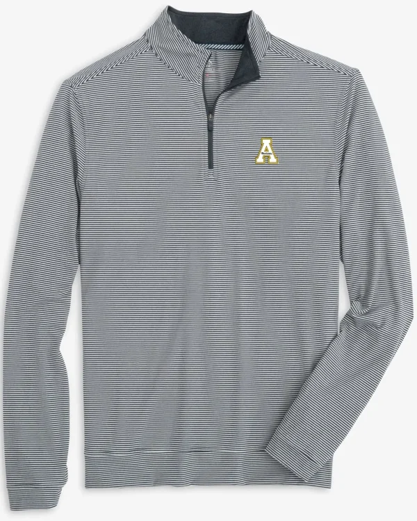 Southern Tide App State Cruiser Micro-Stripe Heather Quarter Zip< Outerwear