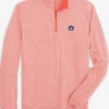 Southern Tide Auburn Tigers Cruiser Micro-Stripe Heather Quarter Zip< Outerwear