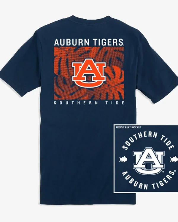 Southern Tide Auburn Tigers Halftone Monstera T-Shirt< T-Shirts