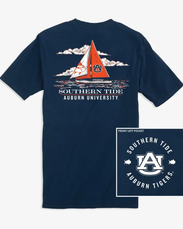 Southern Tide Auburn Tigers Skipjack Sailing T-Shirt< T-Shirts