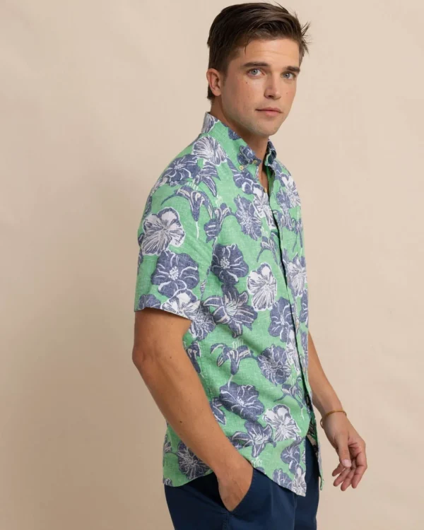 Southern Tide Beach Blooms Linen Rayon Short Sleeve Sport Shirt< Sport Shirts & Button Downs