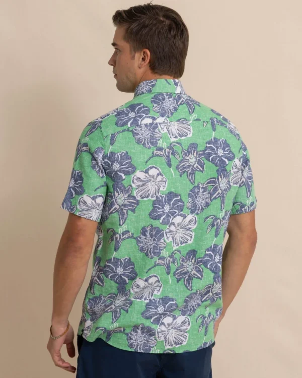 Southern Tide Beach Blooms Linen Rayon Short Sleeve Sport Shirt< Sport Shirts & Button Downs