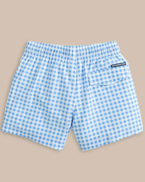 Southern Tide Boys Baldwin Gingham Printed Swim Trunk< Boys Swim Trunks