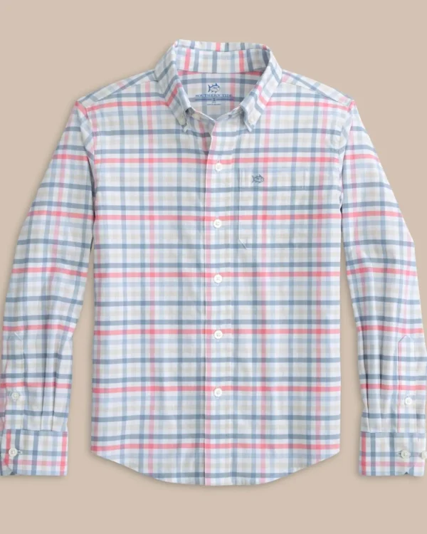 Southern Tide Boys Coastal Passage Plaid Long Sleeve Shirt< Boys Button Down Shirts