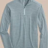 Southern Tide Boys Cruiser Heather Micro-Stripe Quarter Zip Pullover< Boys Pullovers & Vests