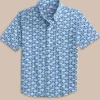 Southern Tide Boys Intercoastal Heather Skipping Jacks Short Sleeve Sport Shirt< Boys Button Down Shirts