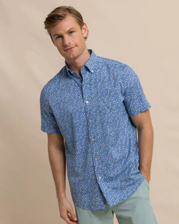 Southern Tide Brrr° Intercoastal Dazed And Transfused Short Sleeve Sport Shirt< Sport Shirts & Button Downs