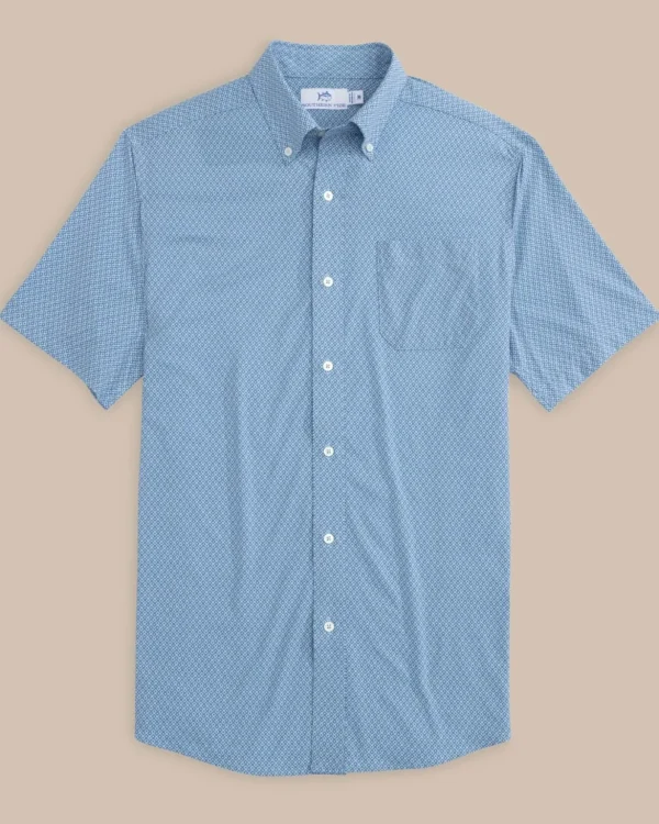 Southern Tide Brrr° Intercoastal Retro Geo Short Sleeve Sport Shirt< Sport Shirts & Button Downs