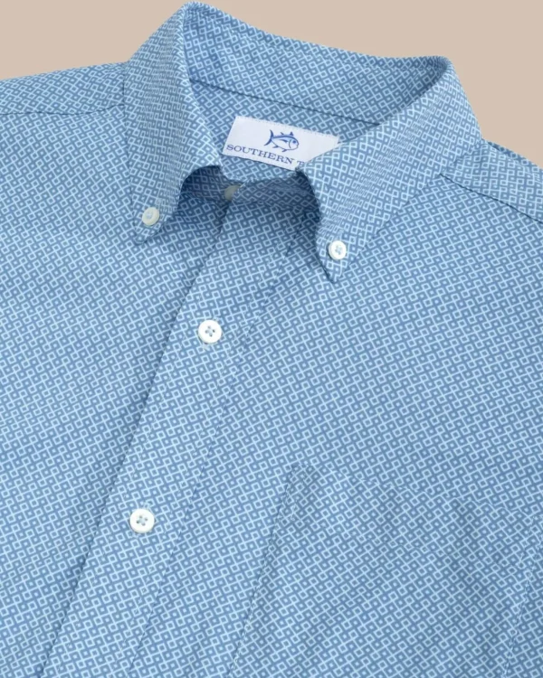 Southern Tide Brrr° Intercoastal Retro Geo Short Sleeve Sport Shirt< Sport Shirts & Button Downs