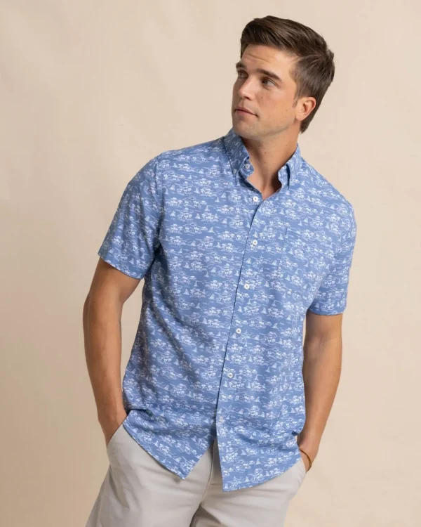 Southern Tide Brrr° Intercoastal Sunset Beach Short Sleeve Sport Shirt< Sport Shirts & Button Downs