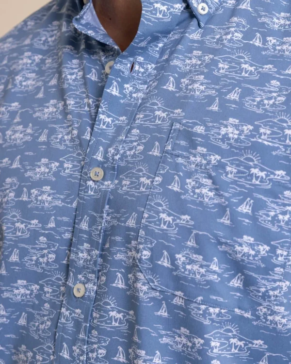 Southern Tide Brrr° Intercoastal Sunset Beach Short Sleeve Sport Shirt< Sport Shirts & Button Downs