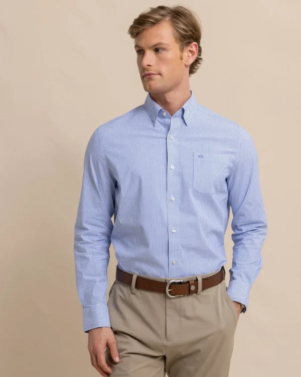 Southern Tide Charleston Granby Stripe Long Sleeve Sport Shirt< Sport Shirts & Button Downs