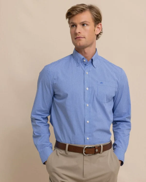 Southern Tide Charleston Parkwood Micro-Gingham Long Sleeve Sport Shirt< Sport Shirts & Button Downs