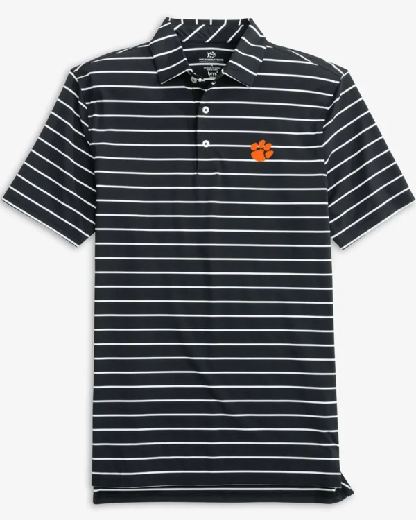 Southern Tide Clemson Tigers Brrr°®-Eeze Desmond Stripe Polo< Polo Shirts