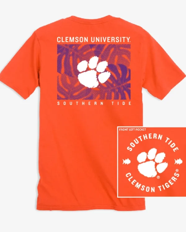 Southern Tide Clemson Tigers Halftone Monstera T-Shirt< T-Shirts