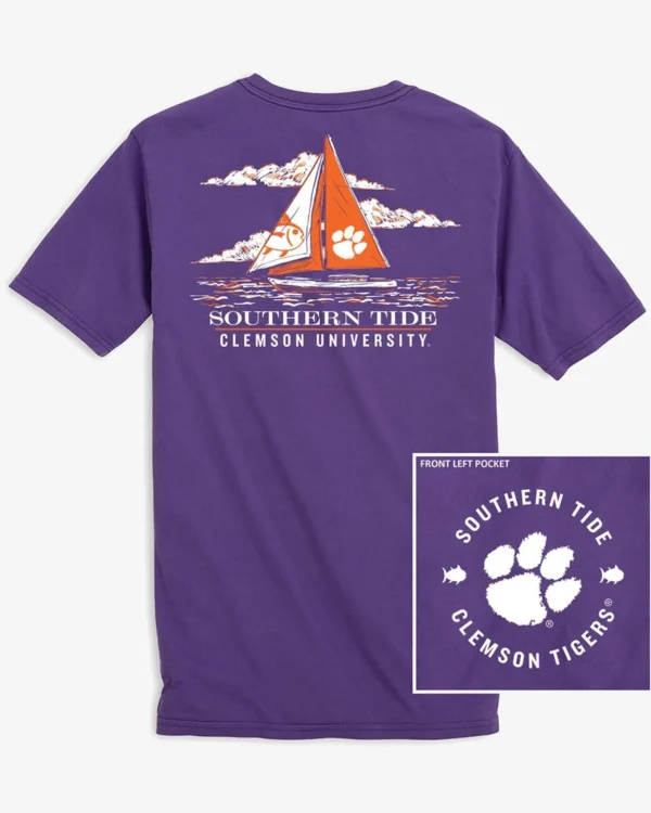 Southern Tide Clemson Tigers Skipjack Sailing T-Shirt< T-Shirts