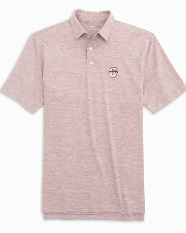 Southern Tide College Of Charleston Driver Spacedye Polo Shirt< Polo Shirts