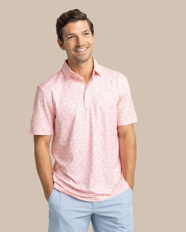 Southern Tide Driver Caps Off Printed Polo< Polo Shirts