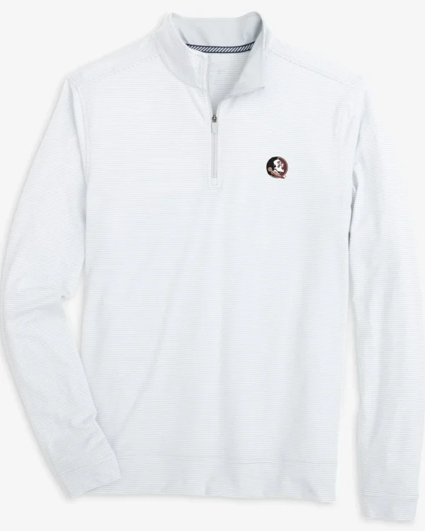 Southern Tide Fsu Seminoles Cruiser Micro-Stripe Heather Quarter Zip< Outerwear