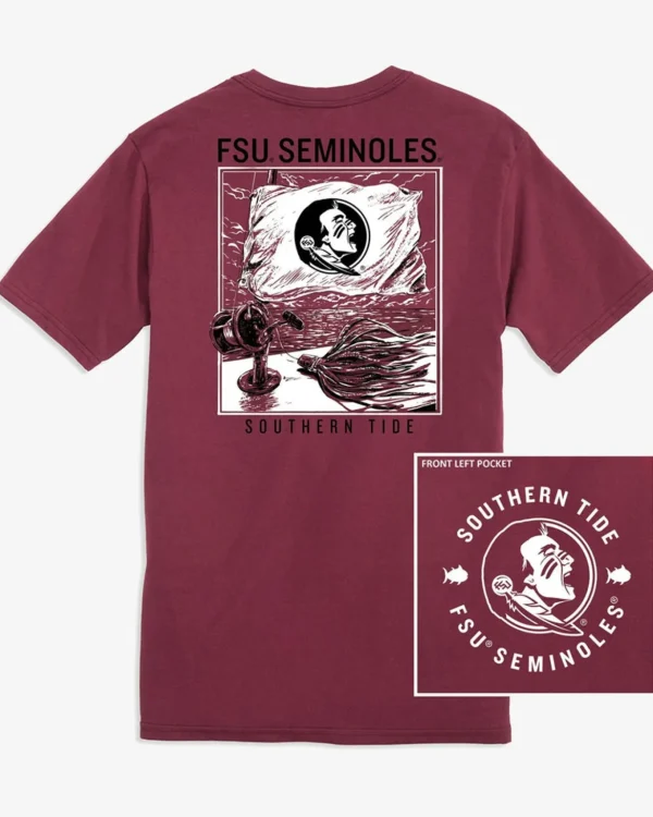 Southern Tide Fsu Seminoles Fishing Flag T-Shirt< T-Shirts