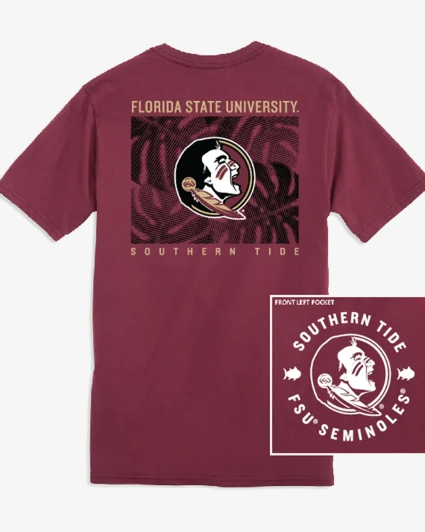 Southern Tide Fsu Seminoles Halftone Monstera T-Shirt< T-Shirts