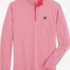 Southern Tide Georgia Bulldogs Cruiser Micro-Stripe Heather Quarter Zip< Outerwear