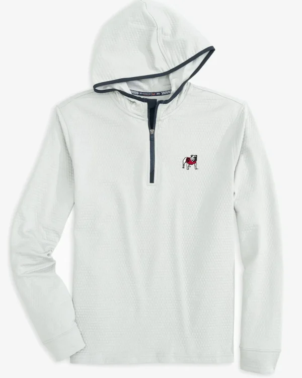 Southern Tide Georgia Bulldogs Scuttle Heather Quarter Zip Hoodie< Outerwear