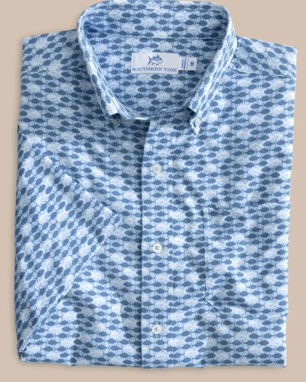 Southern Tide Intercoastal Heather Skipping Jacks Short Sleeve Sport Shirt< Sport Shirts & Button Downs