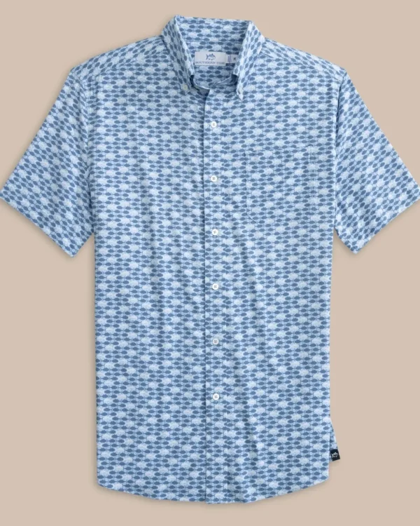 Southern Tide Intercoastal Heather Skipping Jacks Short Sleeve Sport Shirt< Sport Shirts & Button Downs