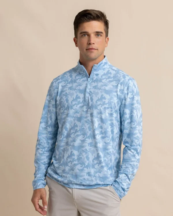 Southern Tide Island Camo Print Cruiser Quarter Zip< Pullovers & Hoodies