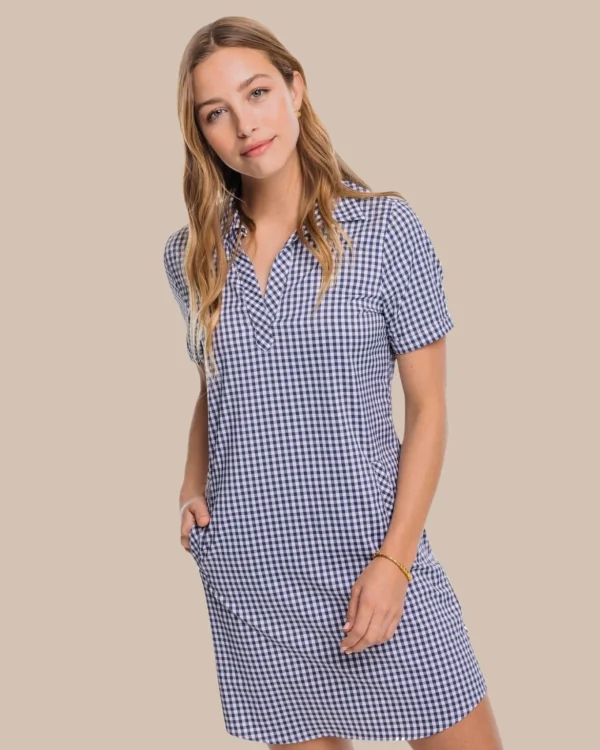 Southern Tide Kamryn Brrr Intercoastal Gingham Dress< Dresses