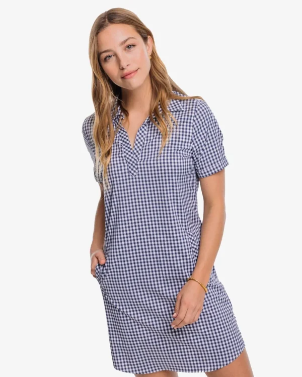 Southern Tide Kamryn Brrr Intercoastal Gingham Dress< Dresses