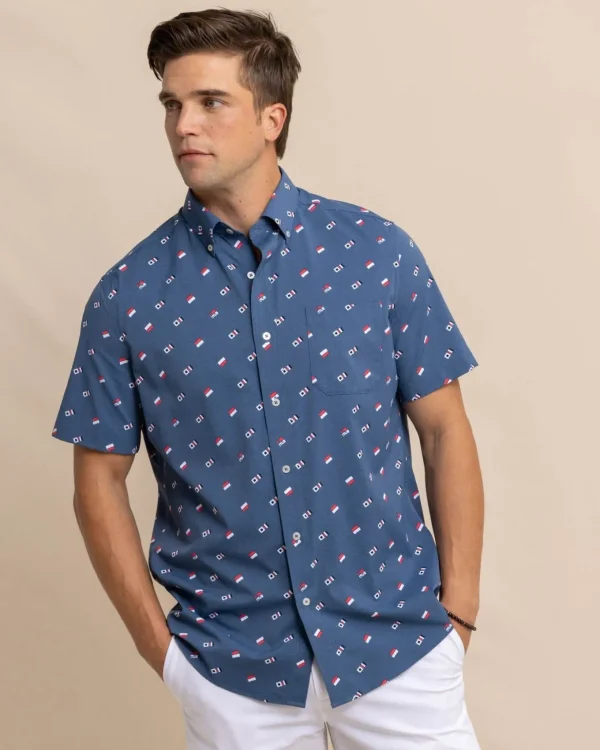 Southern Tide Keep It Nautical Intercoastal Heather Short Sleeve Sport Shirt< Sport Shirts & Button Downs