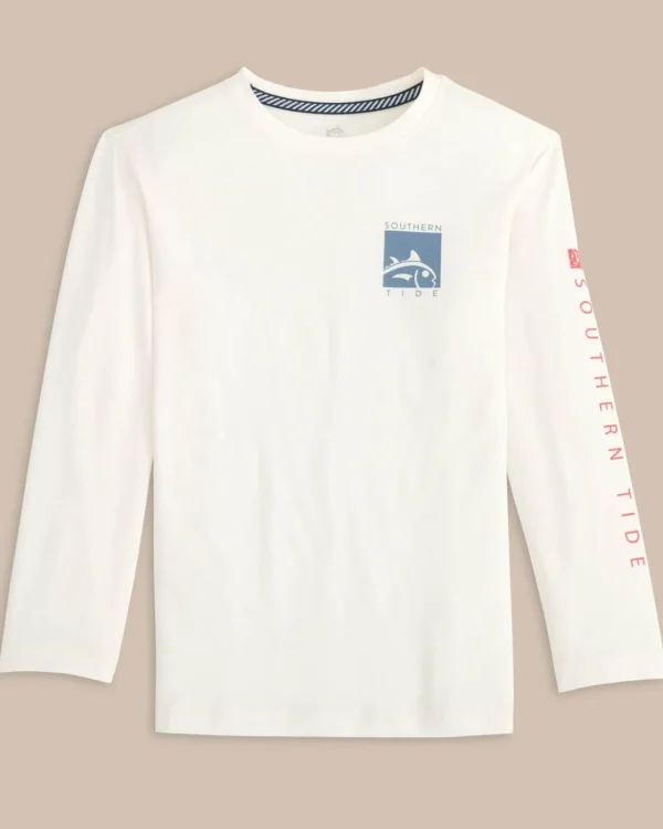 Southern Tide Kids Boxed Chest Performance Long Sleeve T-Shirt< Kids T-Shirts