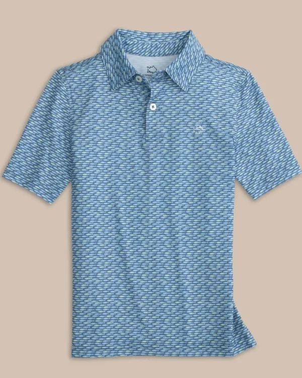 Southern Tide Kids Driver Casual Water Printed Polo< Boys Polo Shirts