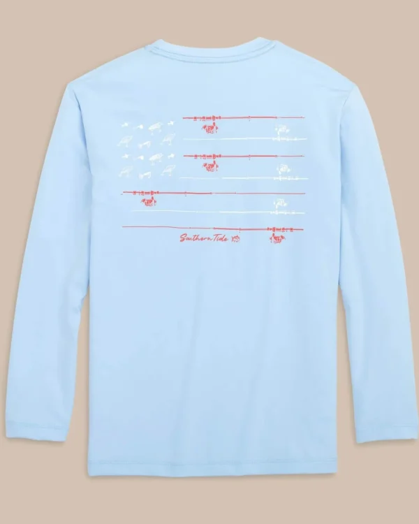 Southern Tide Kids Red, White, And Lure Long Sleeve Performance T-Shirt< Kids T-Shirts