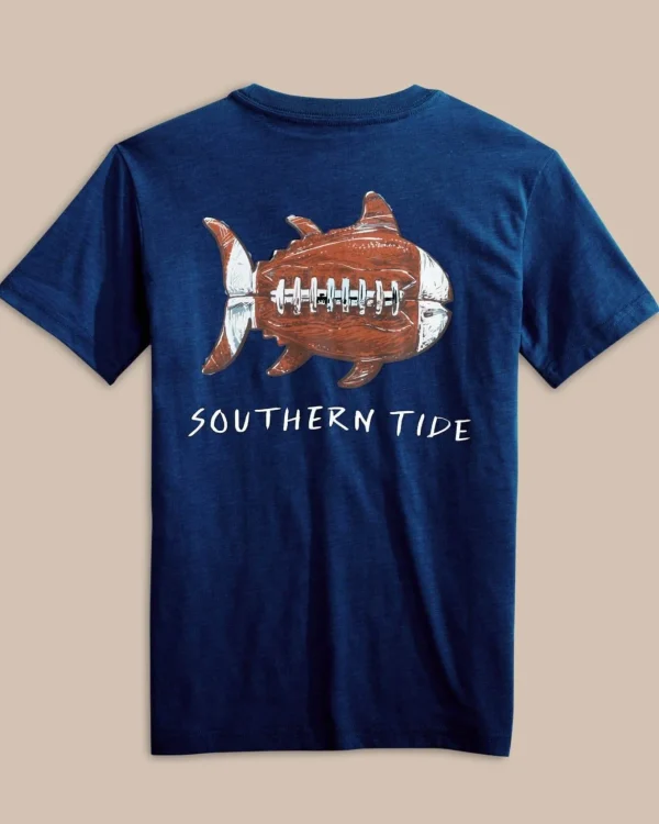 Southern Tide Kids Sketched Football Heather T-Shirt< Kids T-Shirts