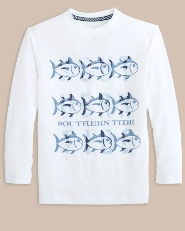 Southern Tide Kids St Triple Stack Ocean Front Graphic Long Sleeve Performance T-Shirt< Kids T-Shirts