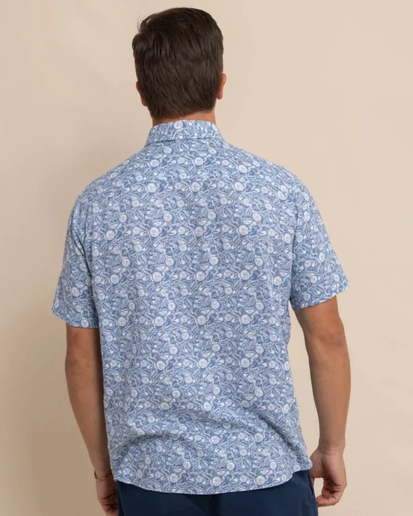 Southern Tide Linen Rayon Caps Off Short Sleeve Sport Shirt< Sport Shirts & Button Downs