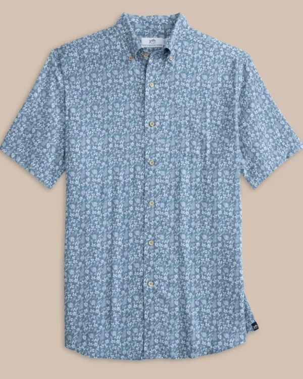 Southern Tide Linen Rayon Ditzy Floral Short Sleeve Sport Shirt< Sport Shirts & Button Downs