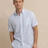 Southern Tide Linen Rayon Palm And Breezy Short Sleeve Sport Shirt< Sport Shirts & Button Downs