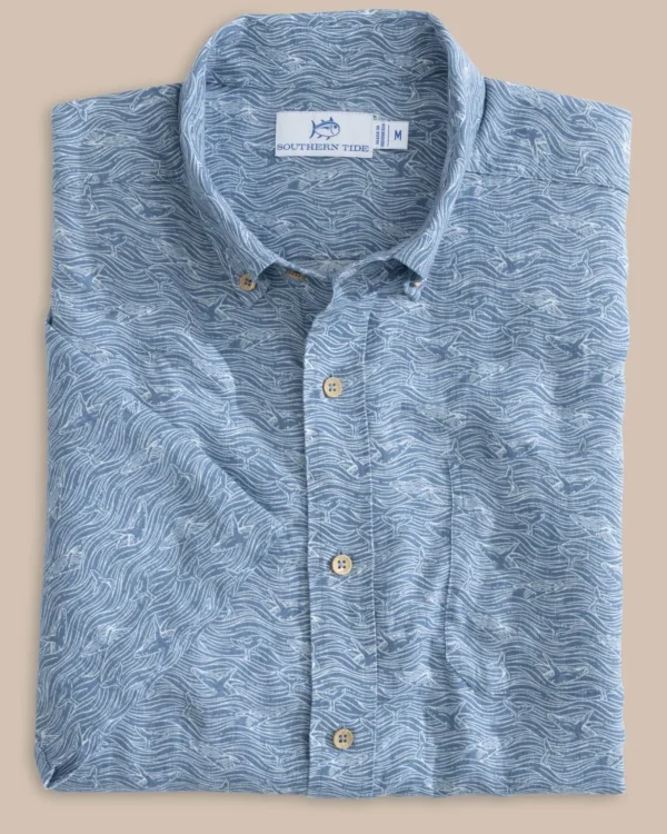 Southern Tide Linen Rayon The Whaler Short Sleeve Sport Shirt< Sport Shirts & Button Downs