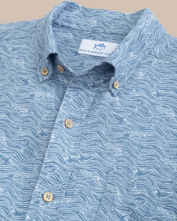 Southern Tide Linen Rayon The Whaler Short Sleeve Sport Shirt< Sport Shirts & Button Downs