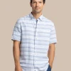 Southern Tide Linen Rayon Timmonsok Stripe Short Sleeve Sport Shirt< Sport Shirts & Button Downs