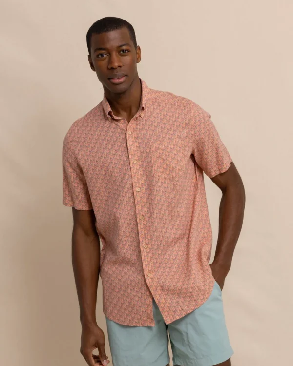 Southern Tide Linen Rayon Vacation Views Short Sleeve Sport Shirt< Sport Shirts & Button Downs