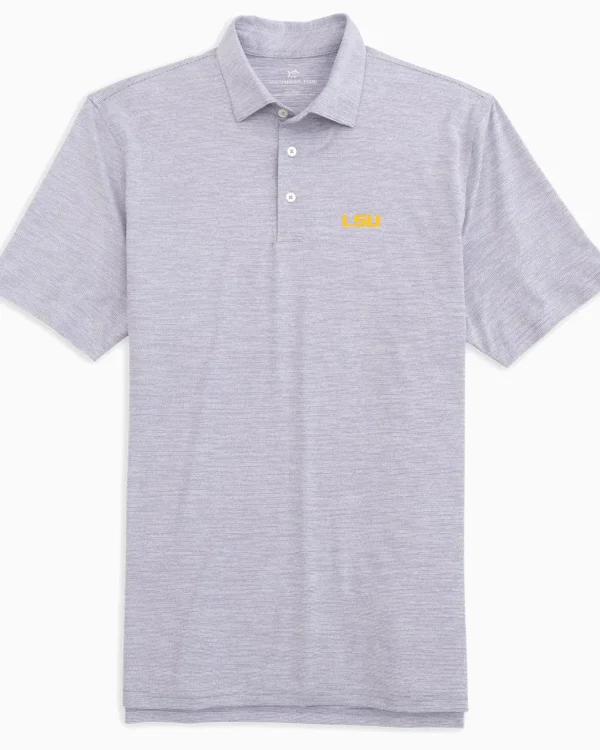 Southern Tide Lsu Tigers Driver Spacedye Polo Shirt< Polo Shirts