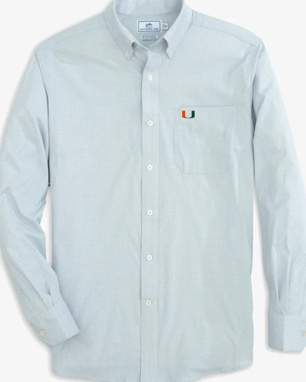 Southern Tide Miami Hurricanes Gingham Button Down Shirt< Sport Shirts & Button Downs